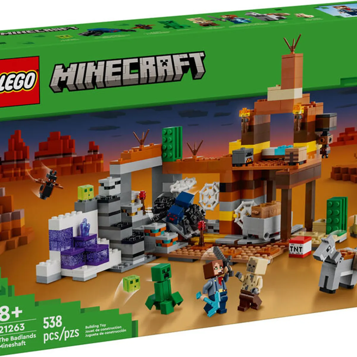 LEGO - LEGO Minecraft 21263 El Pozo de Mina de los Páramos (538 piezas)