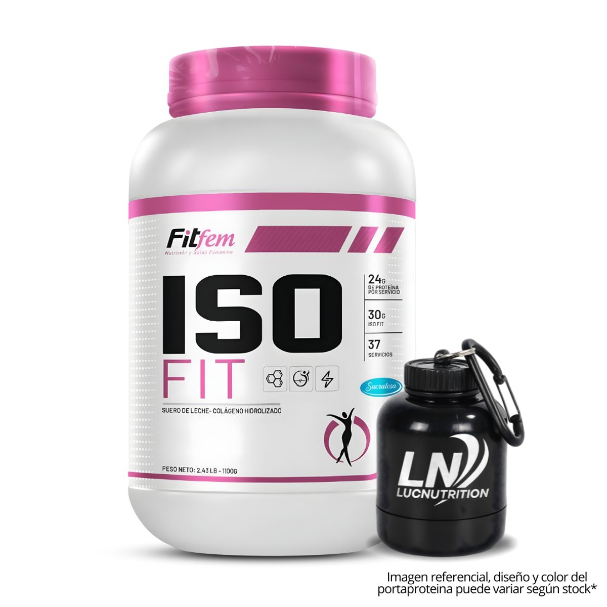 FITFEM - Iso Fit 1.1 kg Proteina Isolatada Fitfem - Vainilla + Portaproteina