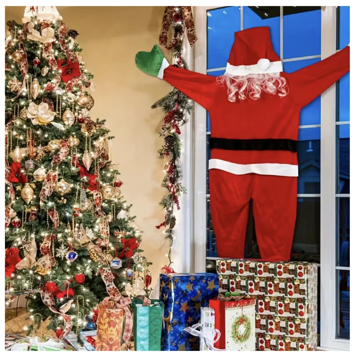 SIGNATURE PERU - Gran Santa Claus  Papá Noel Colgante  - 1m x 0,5m