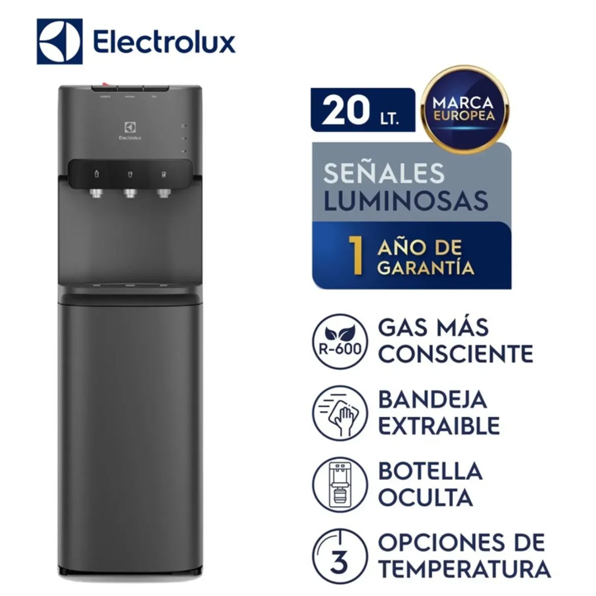 ELECTROLUX - Dispensador de Agua Electrolux ED30SRBL Pure Sense con Botellón Oculto - Negro
