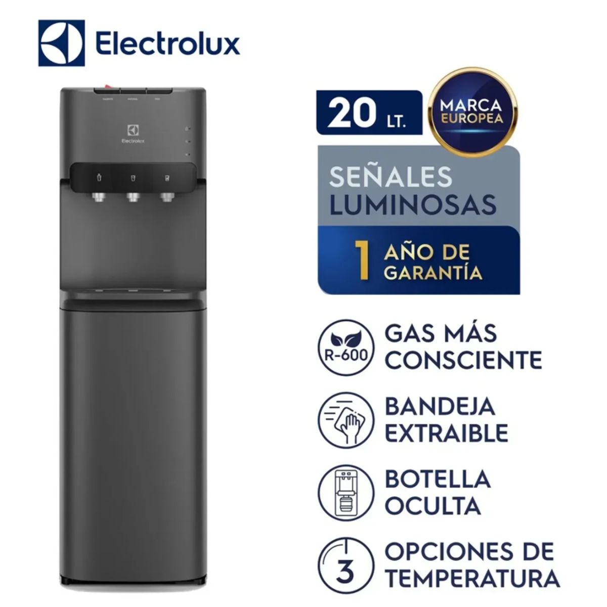 ELECTROLUX - Dispensador de Agua Electrolux ED30SRBL Pure Sense con Botellón Oculto - Negro