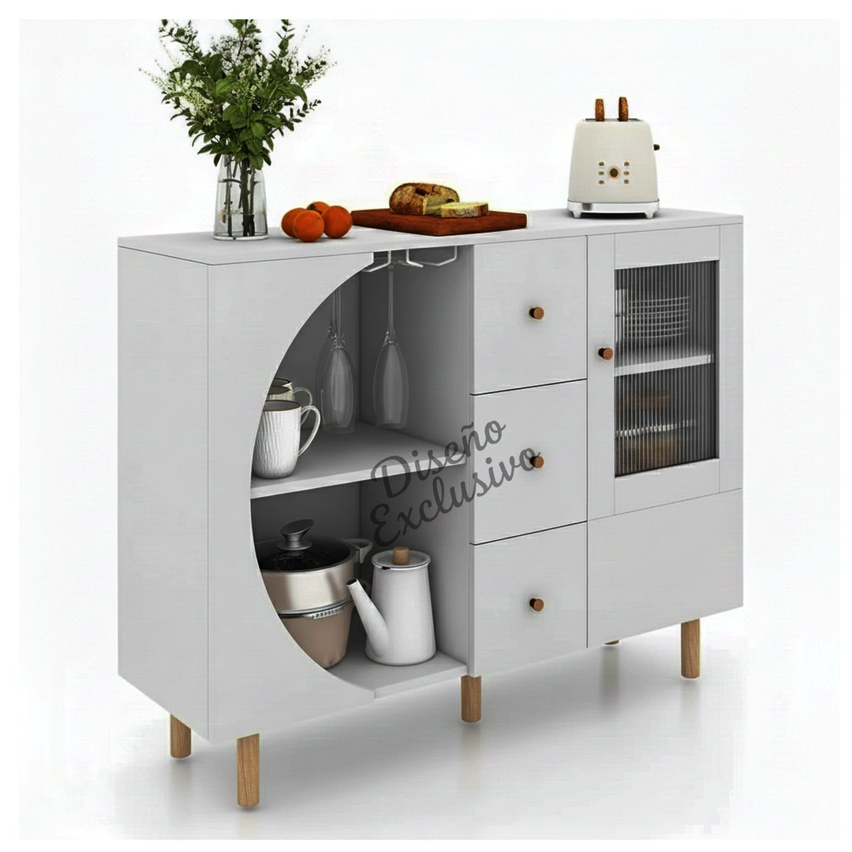 DIBA MUEBLES - Aparador Moderno con 3Cj Blanco Dany DIBA Muebles