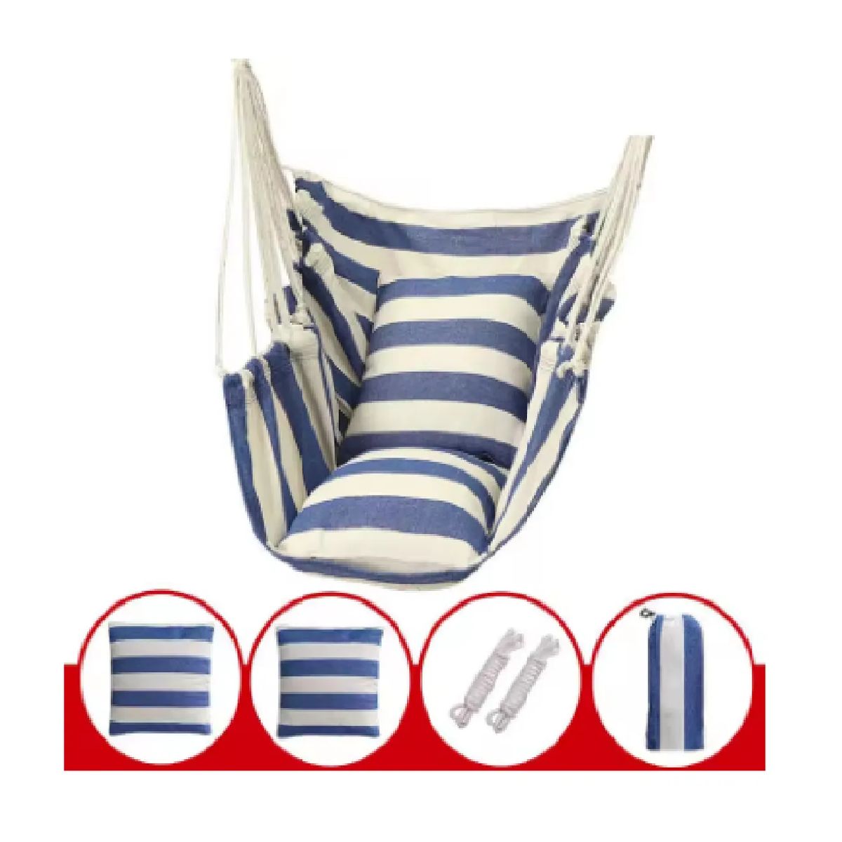 GENERICO - Hamaca Tipo Silla Colgante De Algodón Multicolor