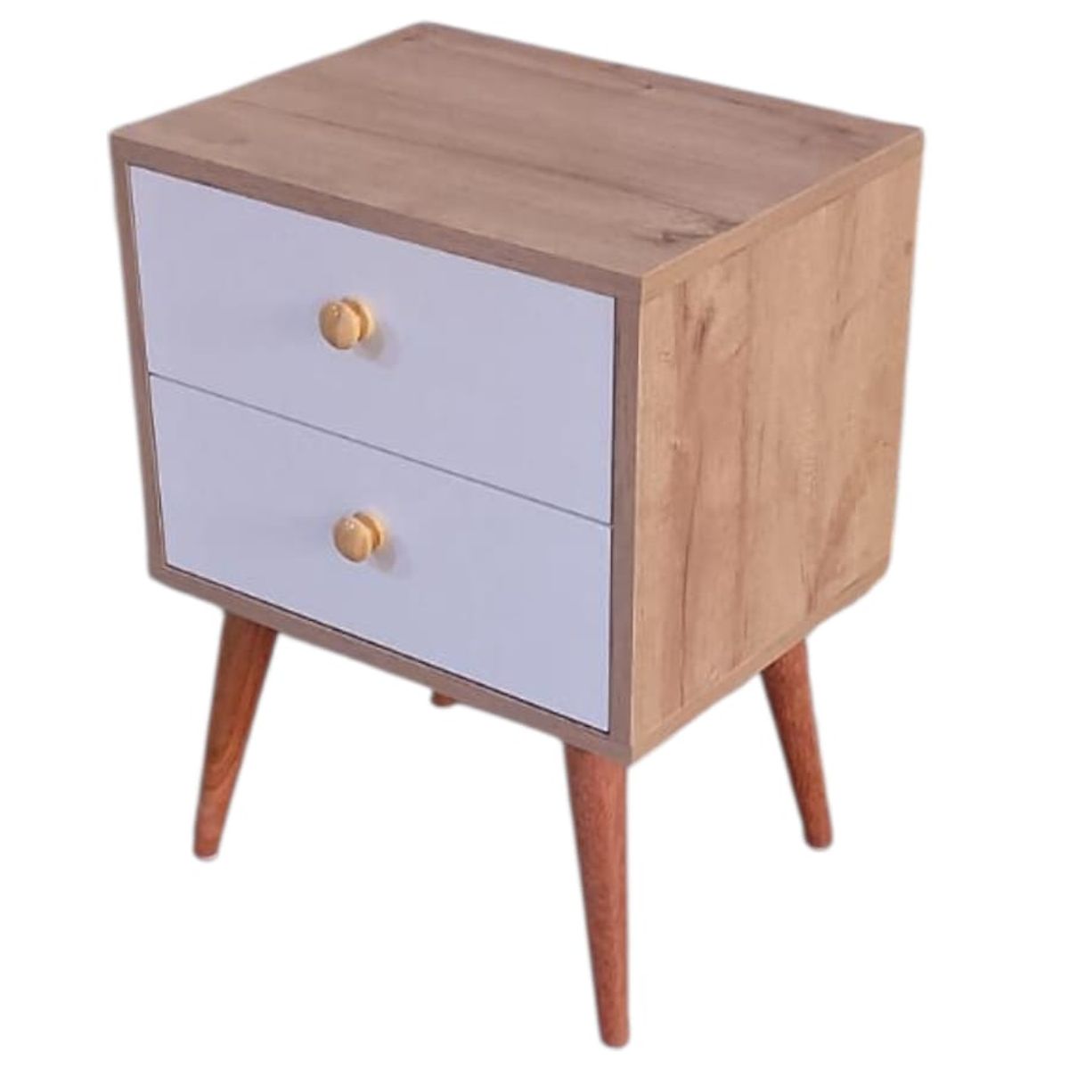 GENERICO - Mesa de Noche Color Duna con Cajones  Estilo Moderno y Funcional