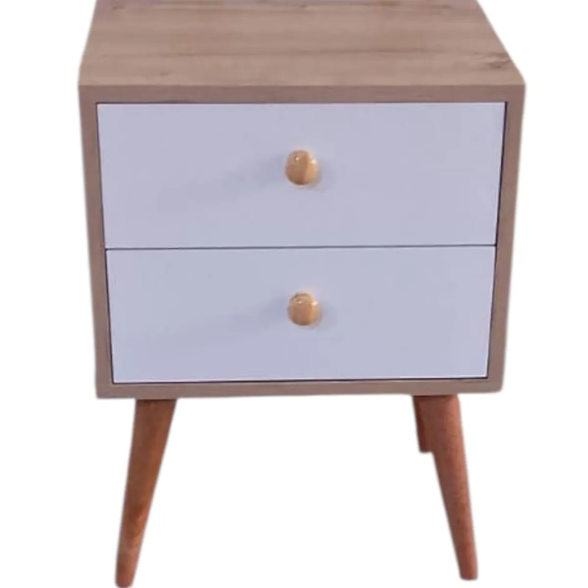 GENERICO - Mesa de Noche Color Duna con Cajones  Estilo Moderno y Funcional