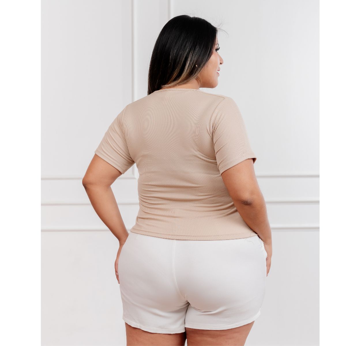 GENERICO - Polo basico Cuello Cuadrado de viscosa acanalada