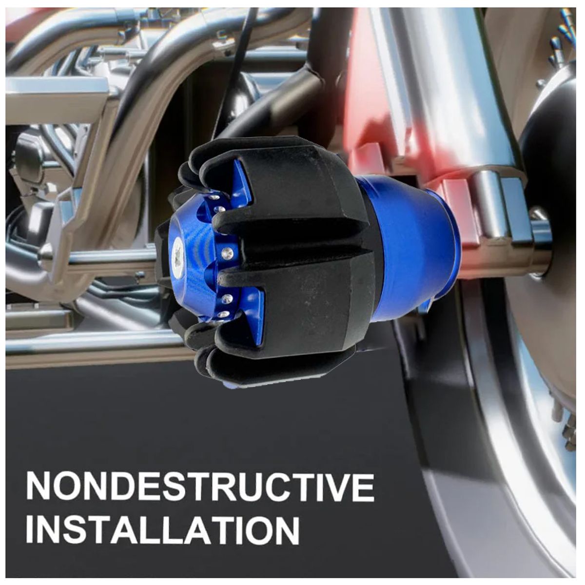 GENERICO - Par Slider Para Llanta De Motocicleta Protecion Contra Caidas 53cm Alumino Azul