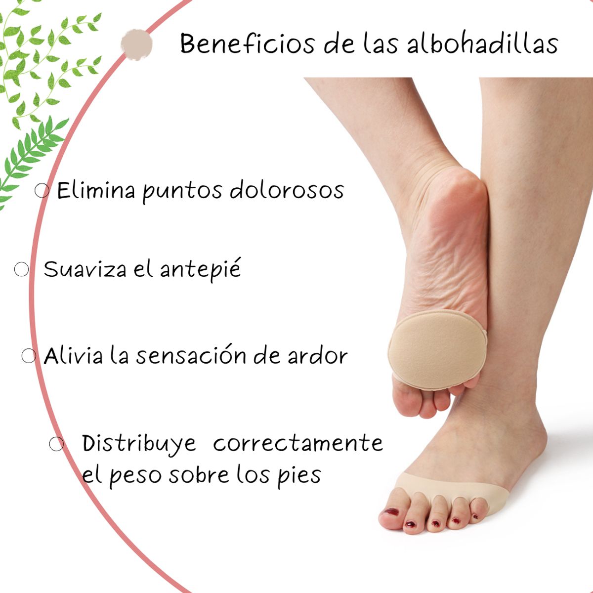 GENERICO - 3 Pares de Almohadillas Para Pies Dolor Tacos Zapatos - Confort Soporte Antifricción en el Metatarso