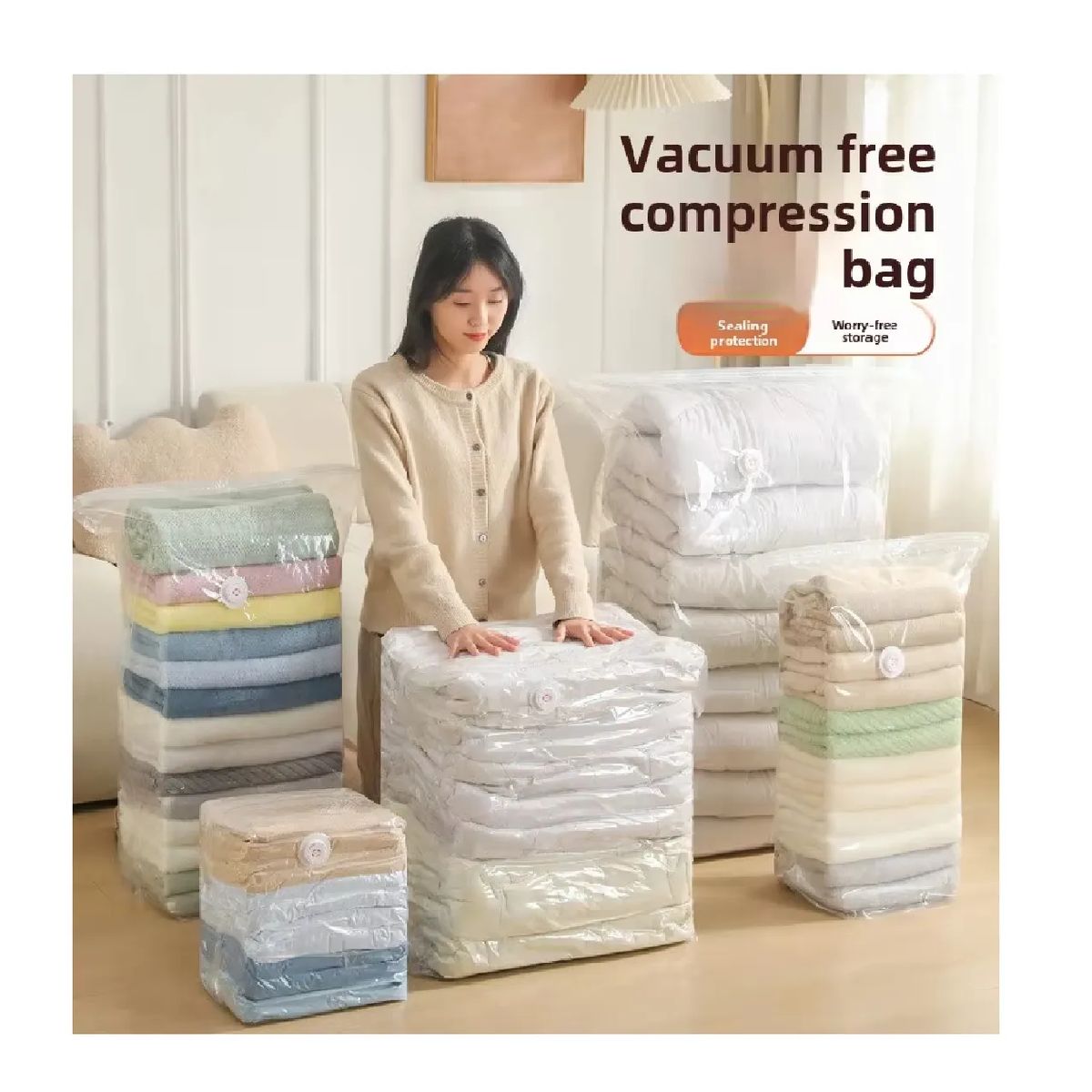 GENERICO - Mega Pack De Bolsas Al Vacio + Succionador  Ahorra Espacio