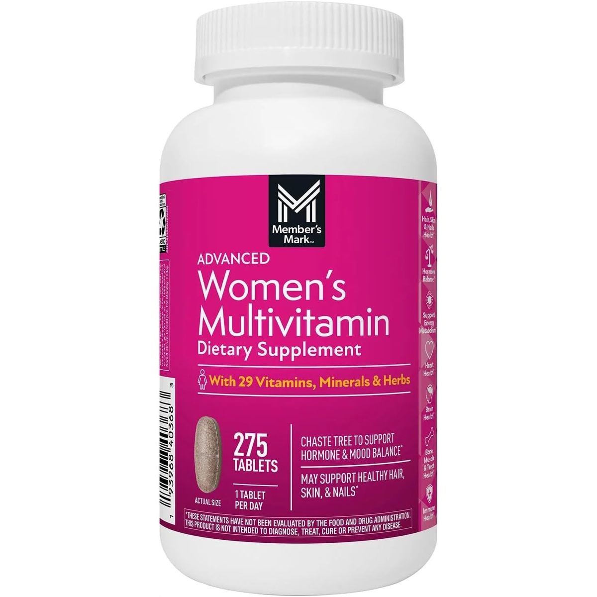 GENERICO - Multivitaminico para Mujeres  Member’s Mark Advanced 275 tabletas