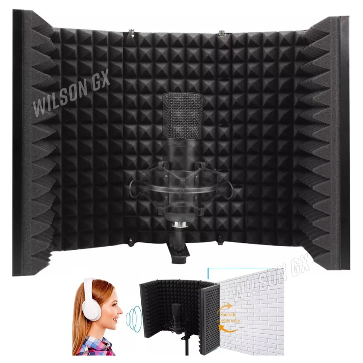 GENERICO - Panel Acústico Filtro micrófono escudo de aislamiento 5