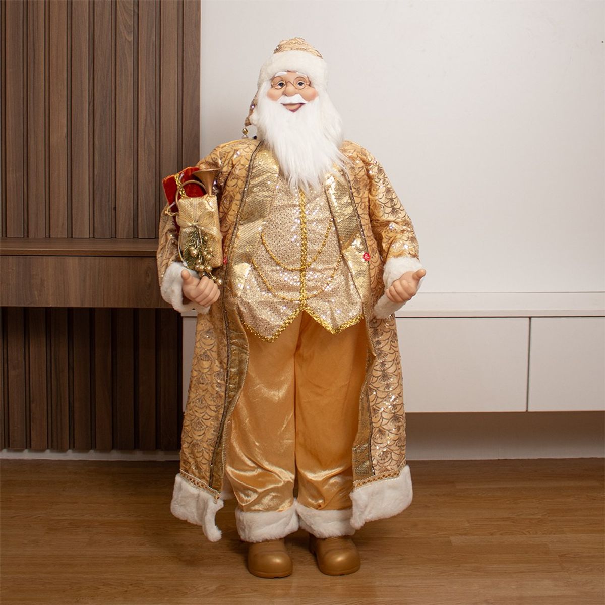 PANORAMA HOGAR - PAPA NOEL MUSICAL 120CM DORADO