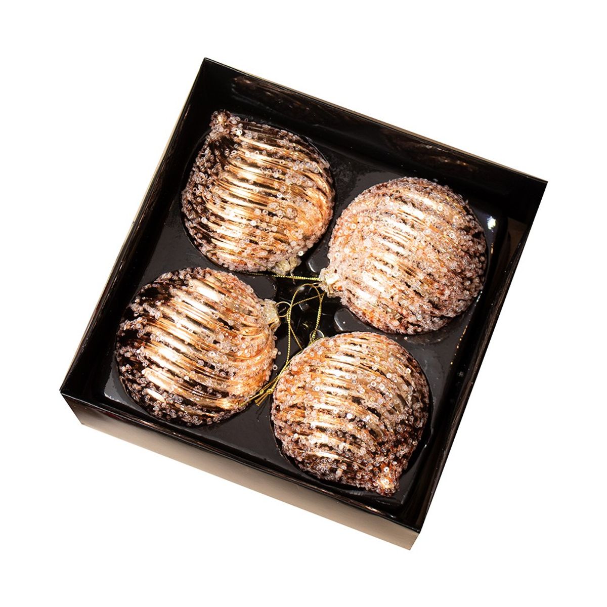 PANORAMA HOGAR - SETX4 ESFERAS DE VIDRIO DORADO VIDRIO