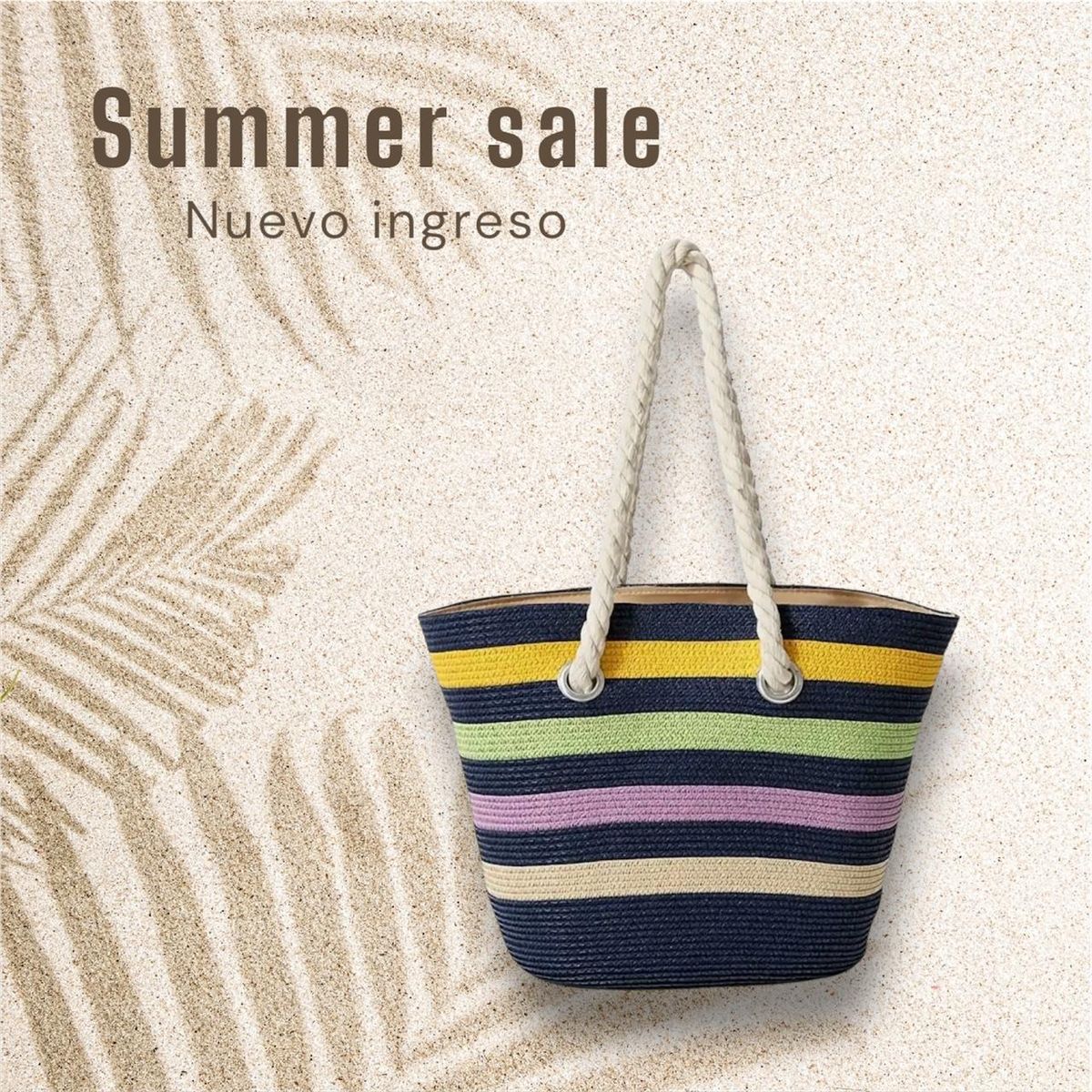 GENERICO - Bolso Playero Playa Tote Bag + Sombrero