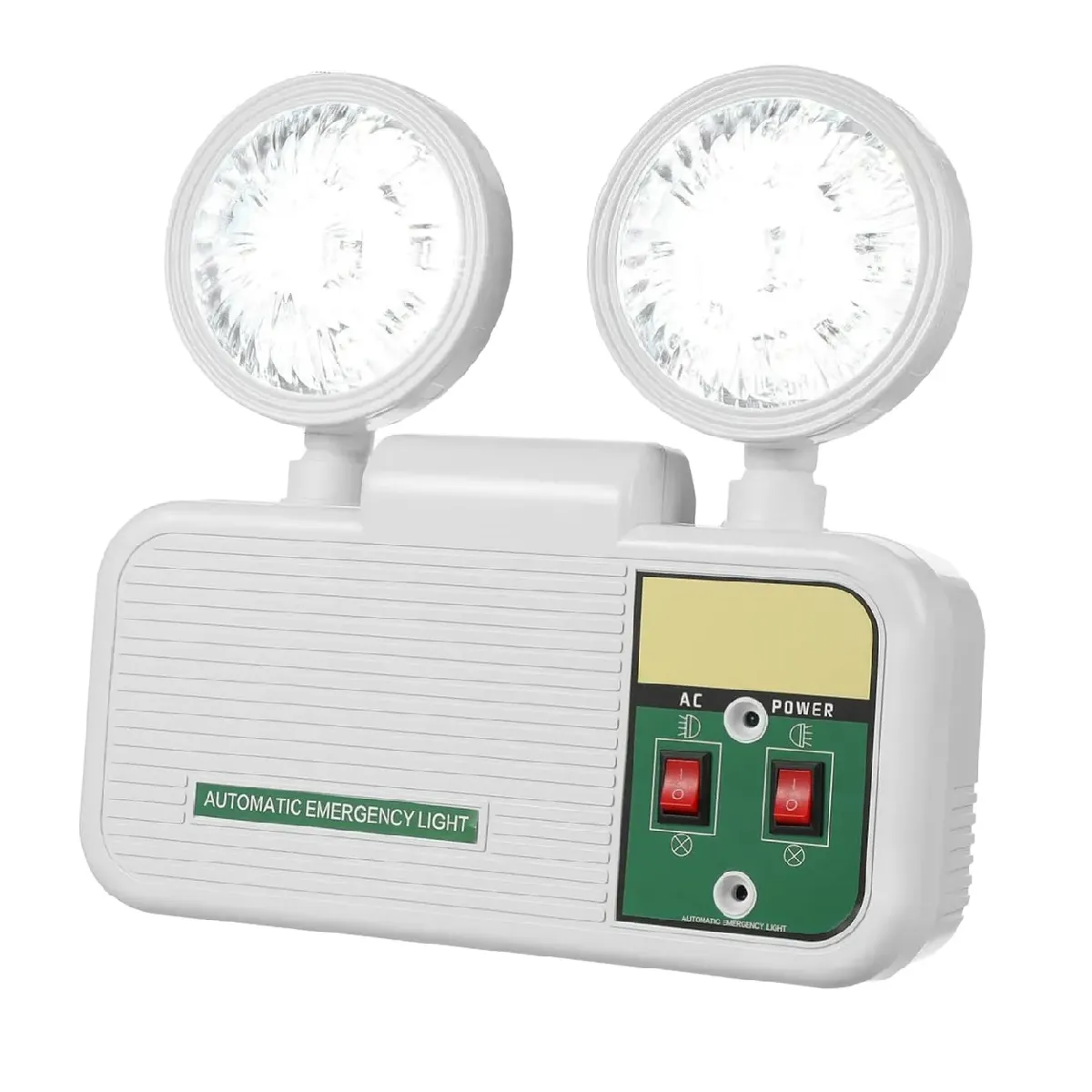 GENERICO - Lámpara De Emergencia Recargable 2 Faros Luz Led 360° Blanco
