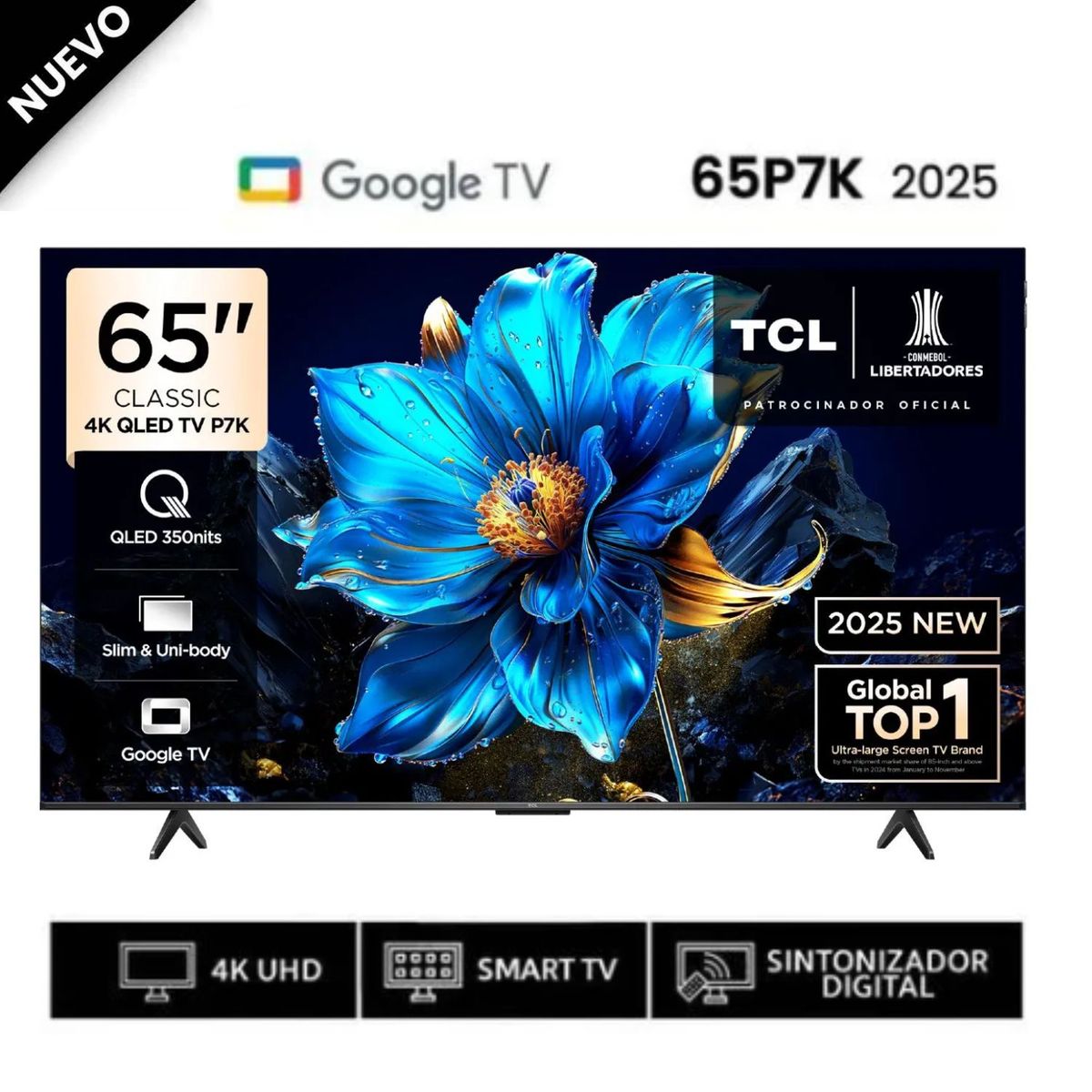 TCL - Televisor TCL 65" Qled 4k 65p7k Google Tv - Nuevo 2025