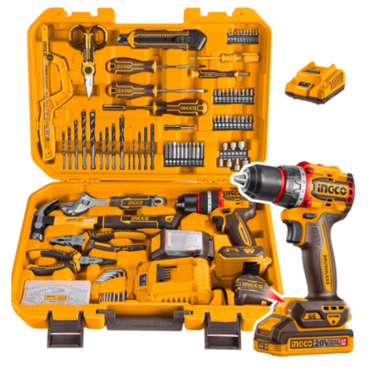 INGCO - Atornillador 20V + Batería + 165 Acc INGCO HKTHP11651
