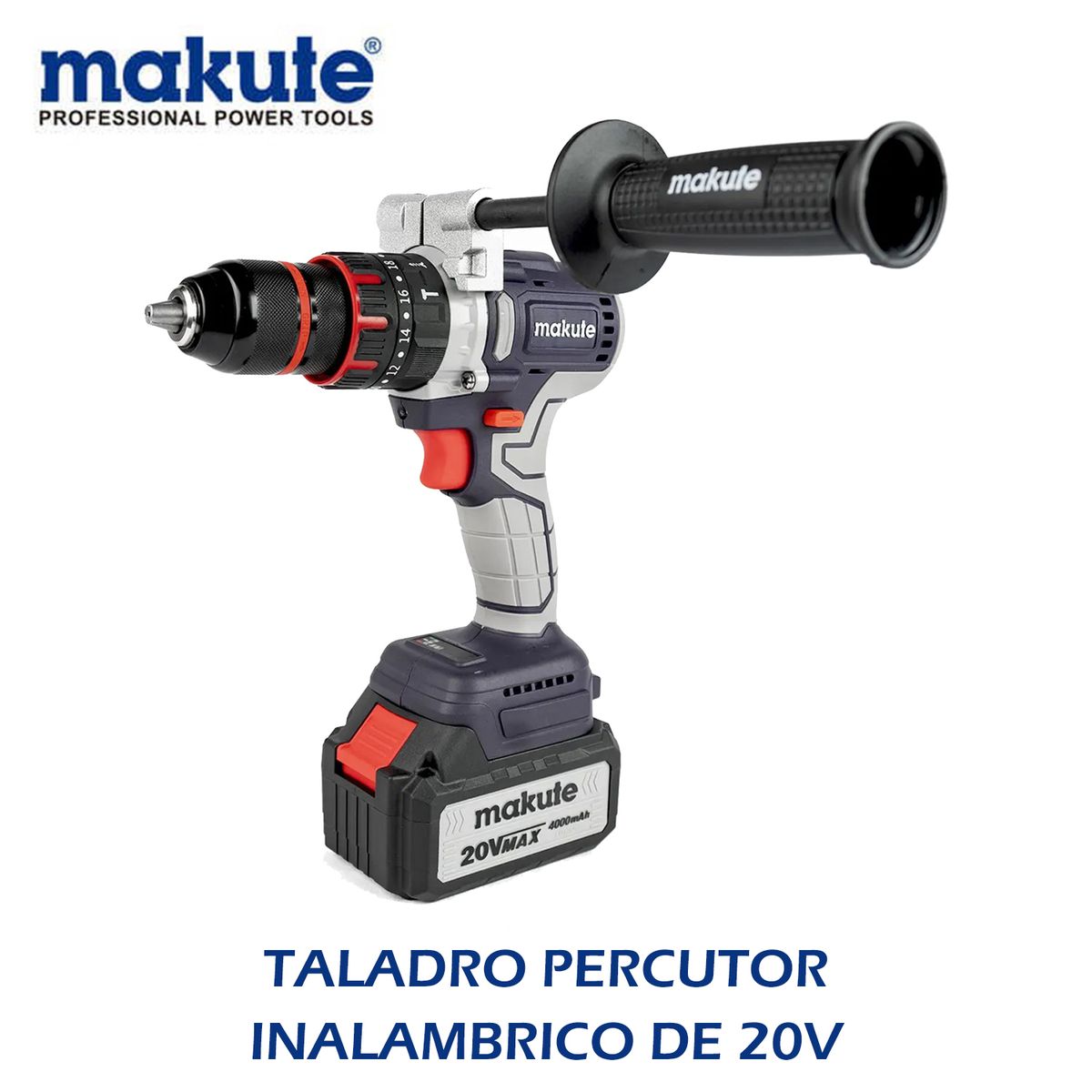 MAKUTE - TALADRO PERCUTOR INALAMBRICO DE 20V – 4.0 AH – MAKUTE