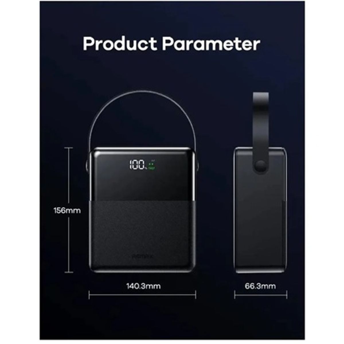 REMAX - Cargador portátil 100000mAh PD27W+ QC 225W MODELO FP-1 Negro