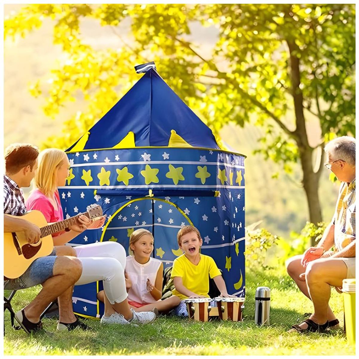 Carpa Castillo Infantil Portátil para Niños Azul, marca GENERICO - Foto 2