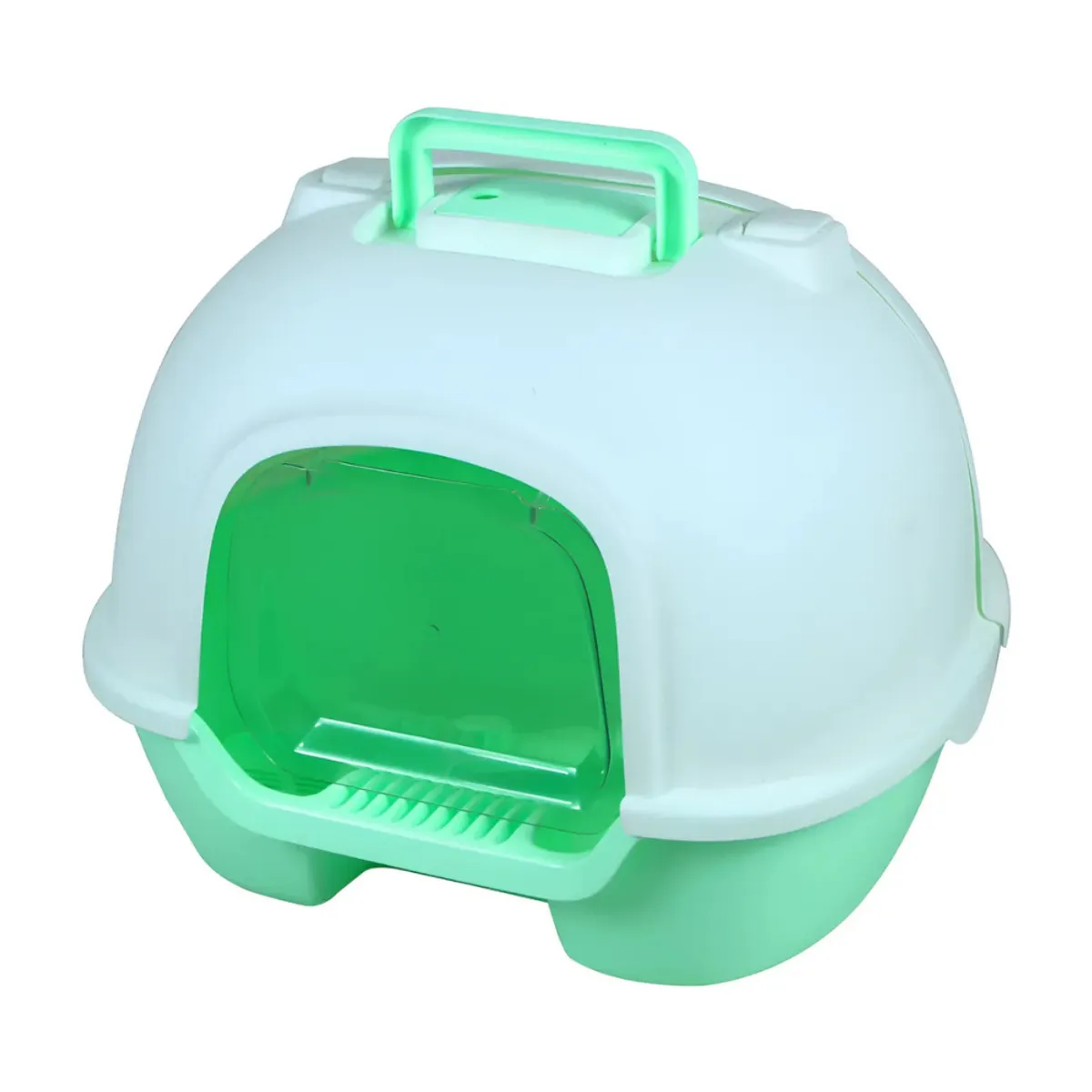 PET MOOD - Arenero Mediano Pet Mood Para Gatos Higiene Fácil Color Verde