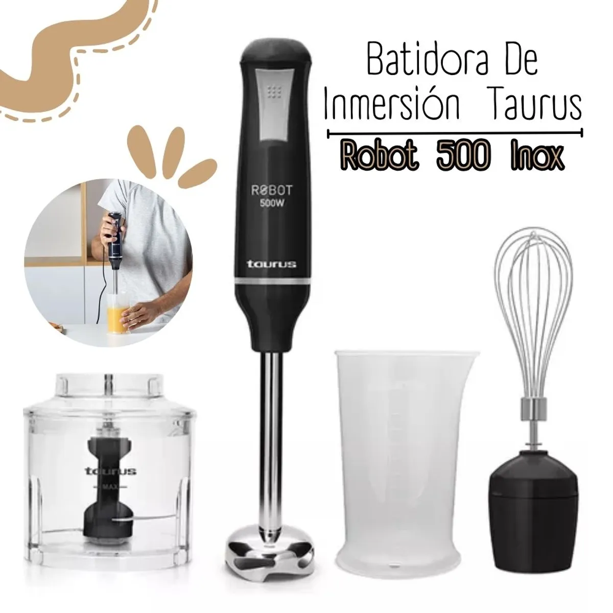 TAURUS - Batidora de Inmersion Taurus Robot 500 Plus Inox II