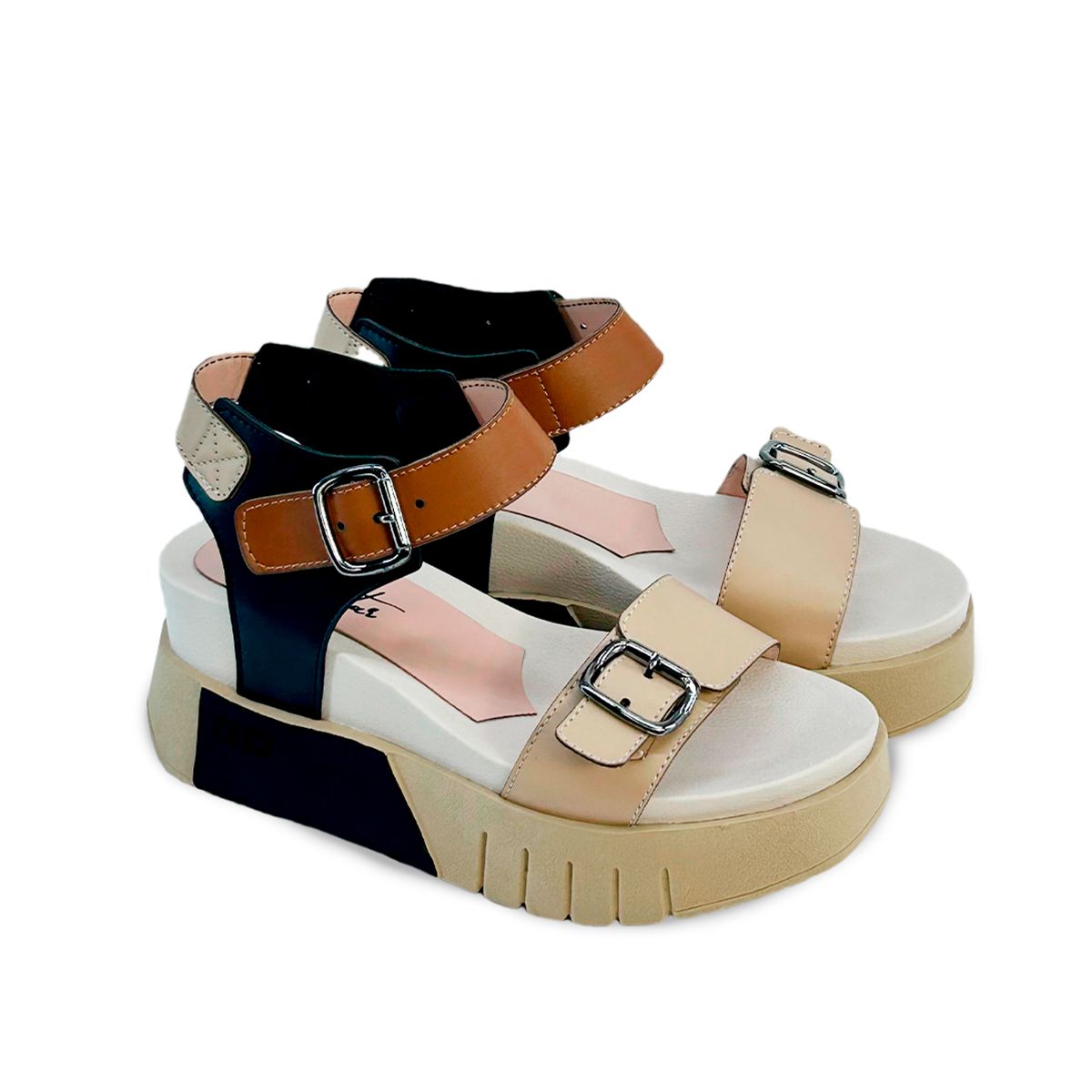 BASHIRA - Sandalias  para dama  BRUNELA BEIGE CARAMELO