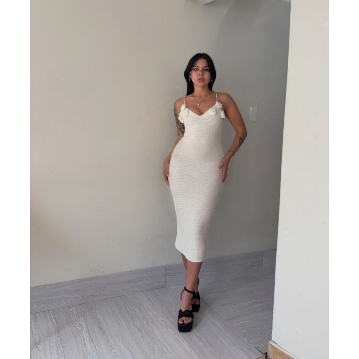 GENERICO - VESTIDO DE MUJER MAXI LARGO BLANCO