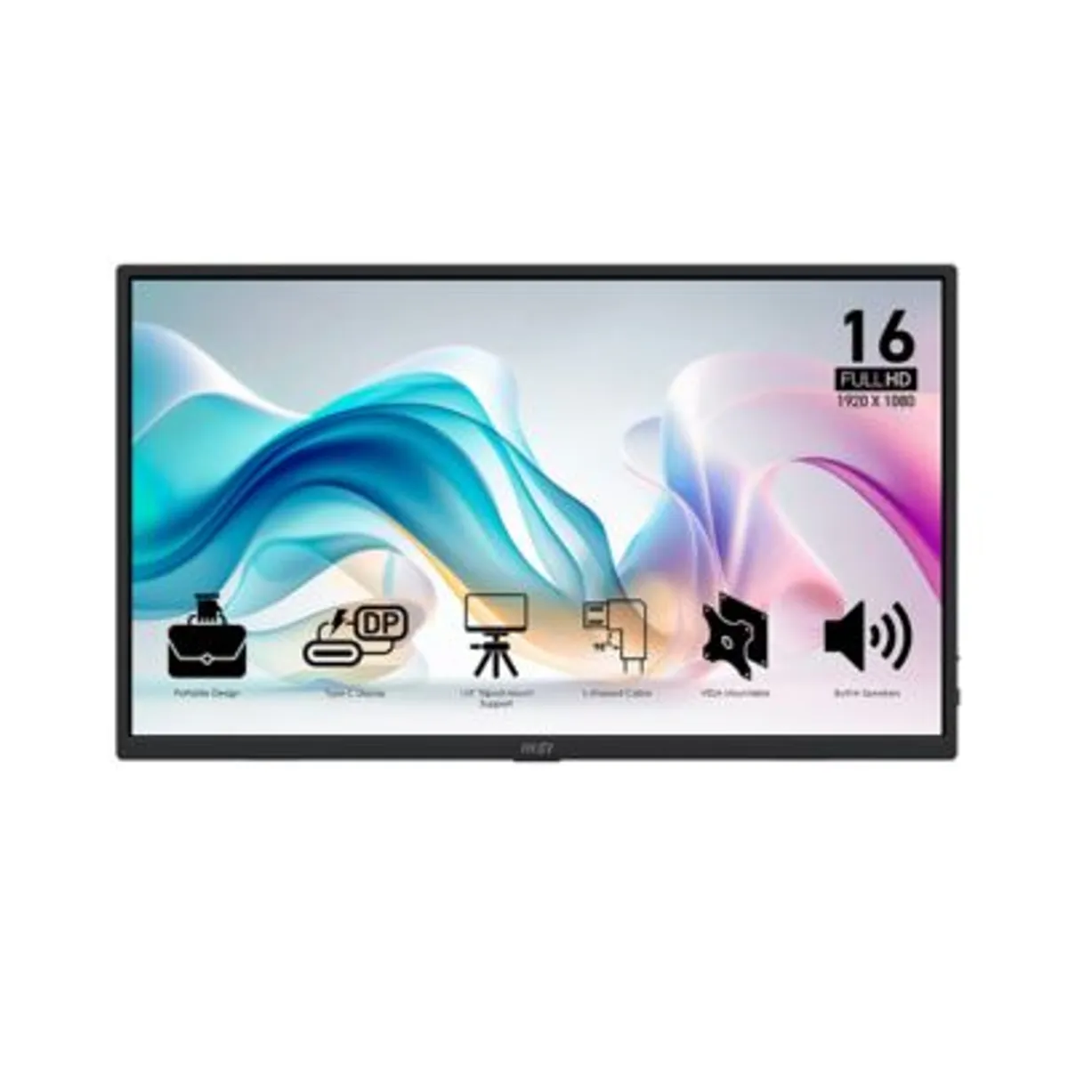 MSI - MONITOR PORTATIL MSI 15.6" ( PRO MP165 E6 ) PANEL IPS - 60HZ- 4MS - HDMI - 2 USB-C