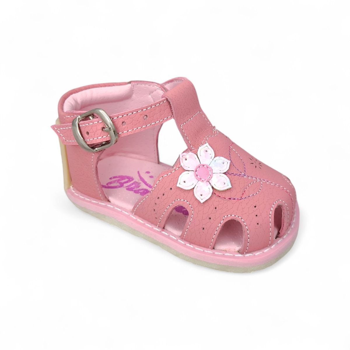 GENERICO - Sandalia Pibe Clásico semi-ortopédico Flor para niña bebé