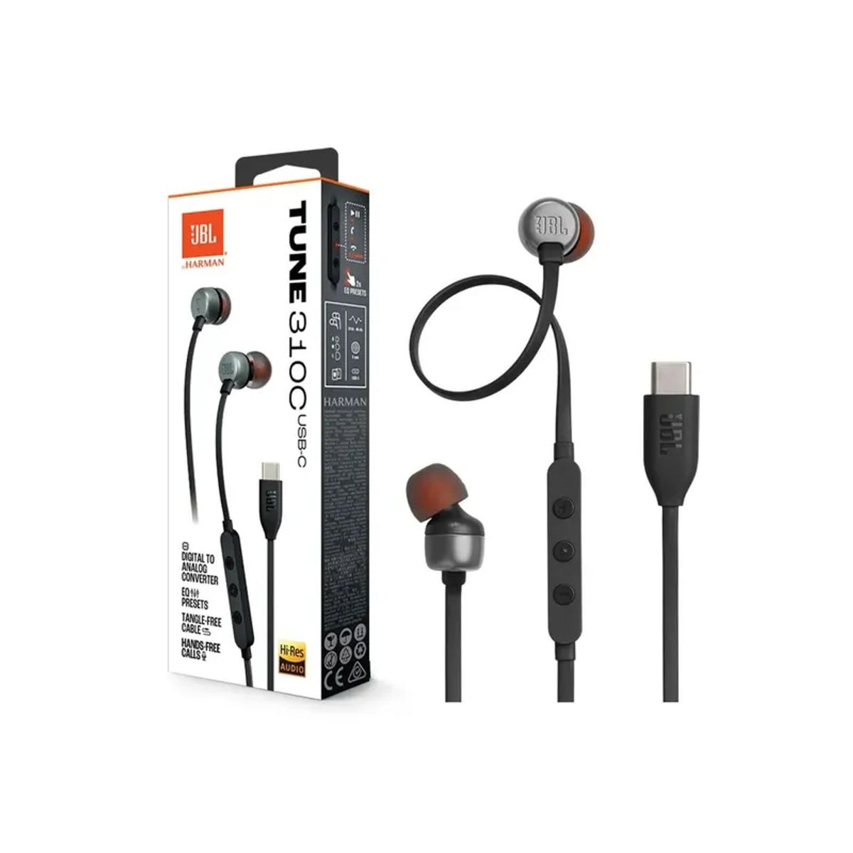 JBL - Audífonos JBL Tune 310C Tipo C NEGRO