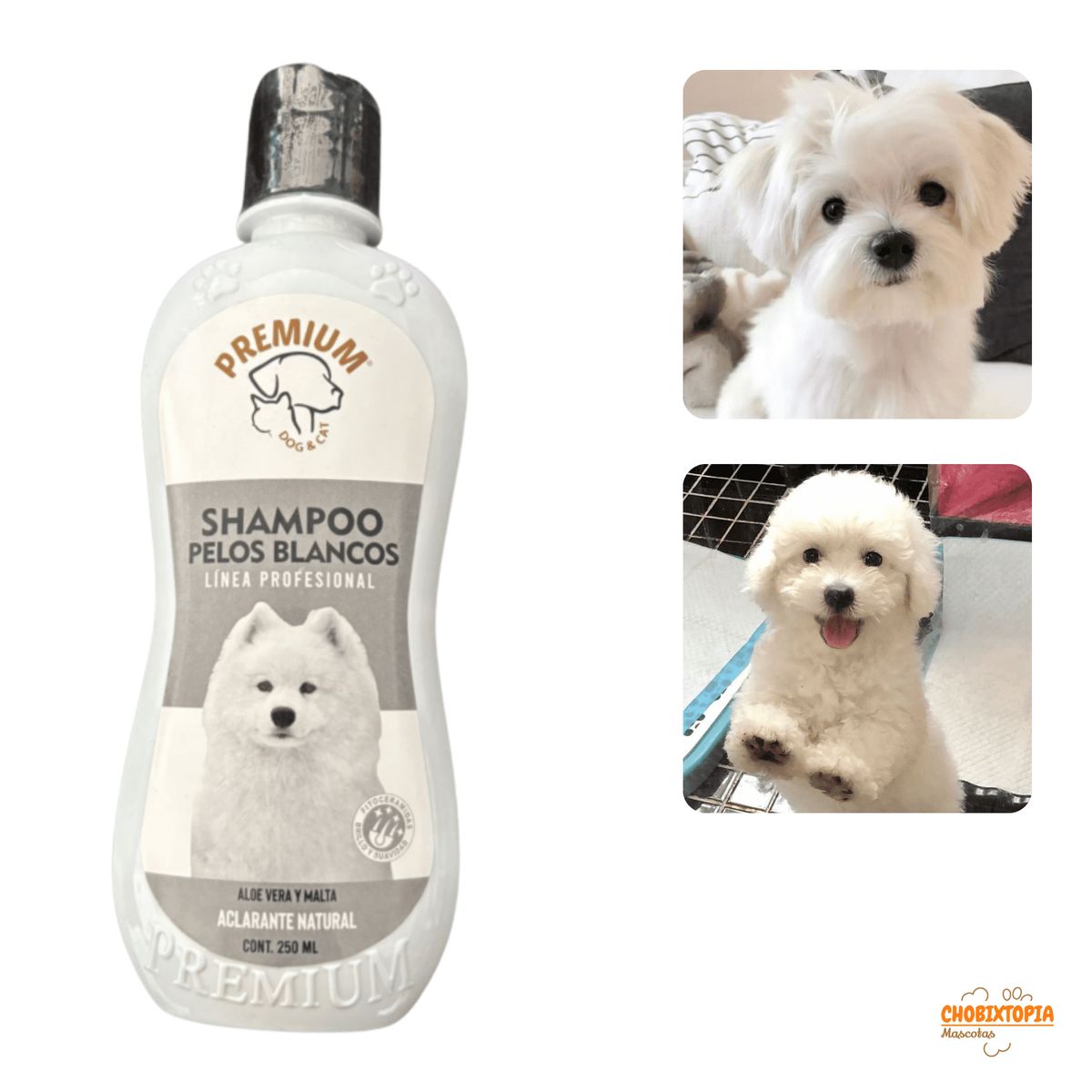PREMIUM - SHAMPOO PREMIUM PELO BLANCO FRASCO x 250 mL