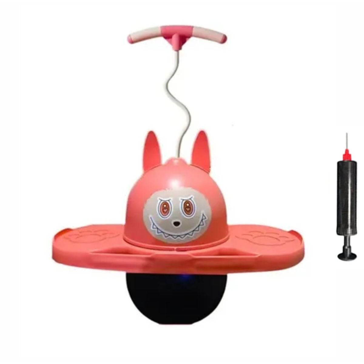 GENERICO - Pelota Saltarina Juguete Saltarín con Luces + Inflador Rojo