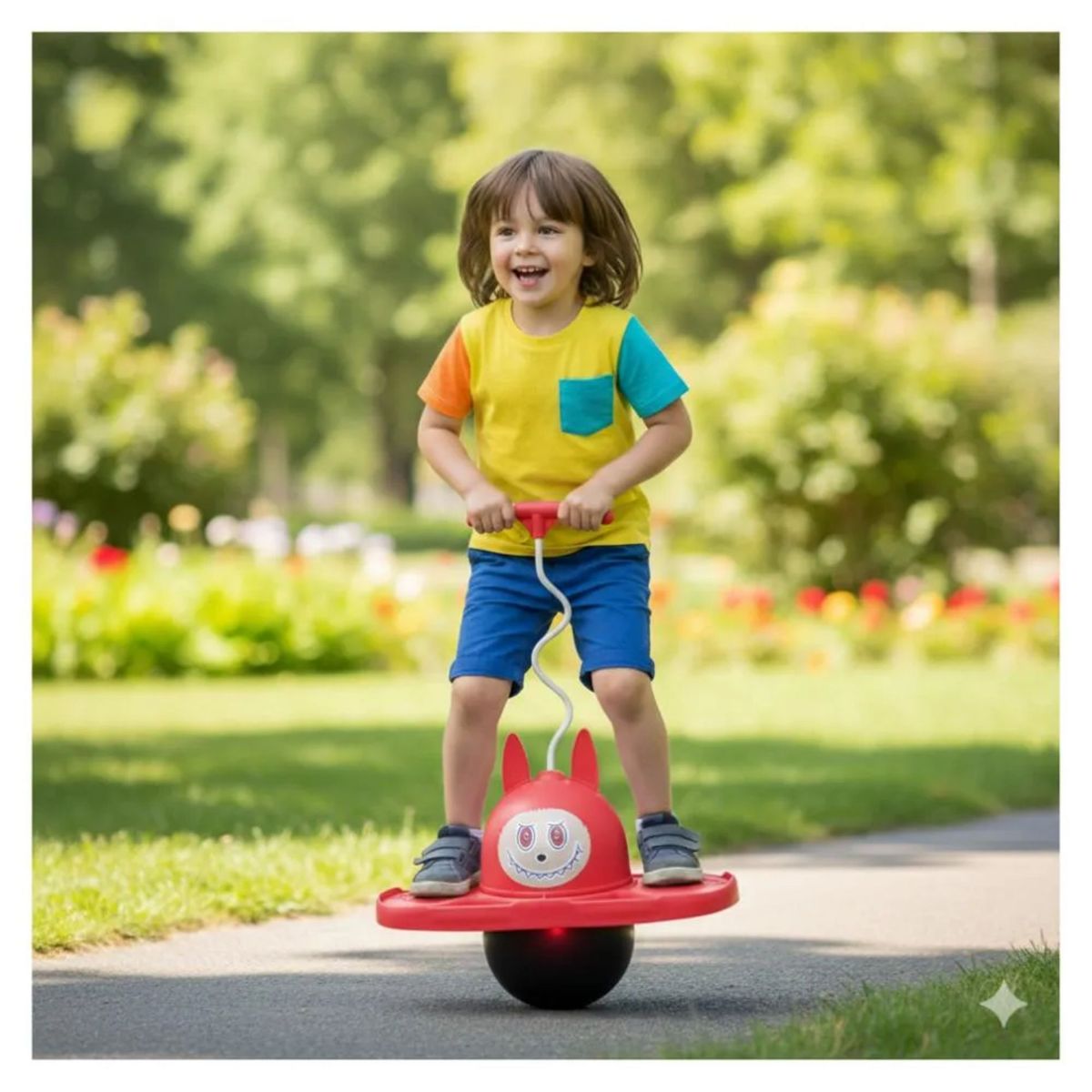 GENERICO - Pelota Saltarina Juguete Saltarín con Luces + Inflador Rojo