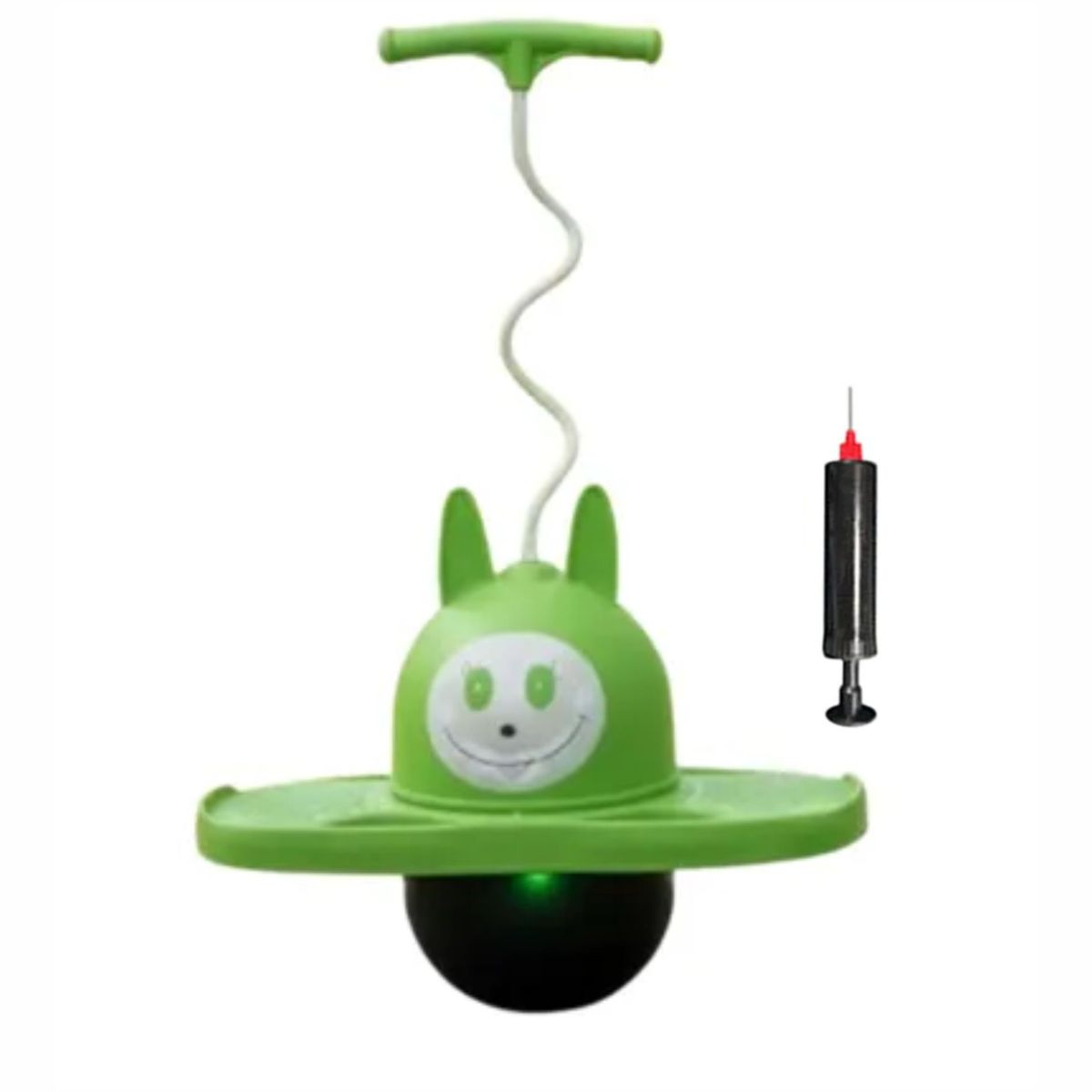 GENERICO - Pelota Saltarina Juguete Saltarín con Luces + Inflador Verde