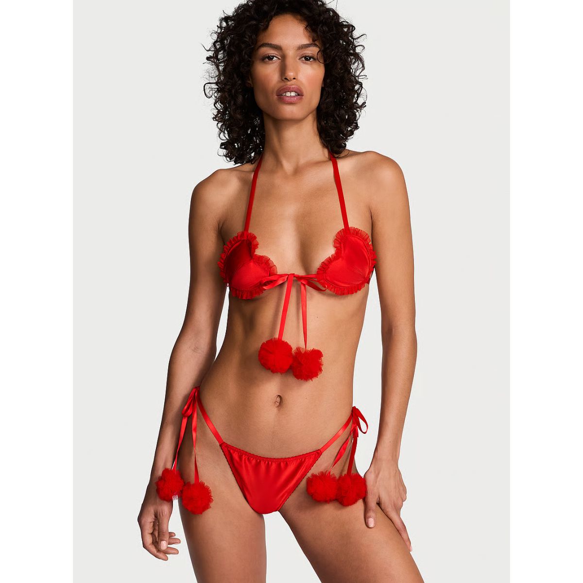 VICTORIA'S SECRET - Lenceria de 2 piezas Sexy Heartbreaker Victoria Secret de mujer - ROJA