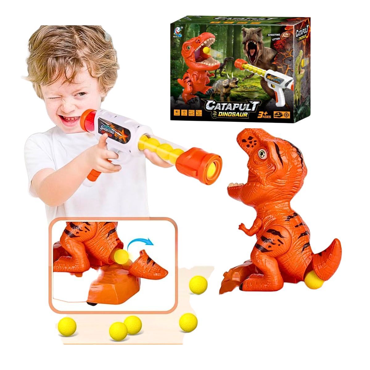 GENERICO - Juguete De Tiro Pistola Con Dinosaurio Luz Y Sonido Catapult