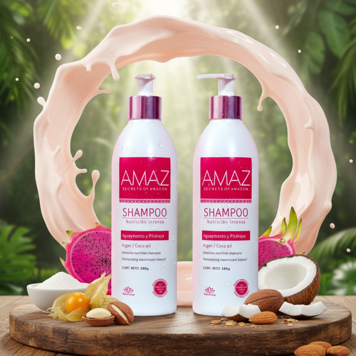 KRONO PRO - Shampoo Nutrición Intensa Amaz- Argan y Coco- Sin Sal- Post Alisado- 380gr- Pack por 2