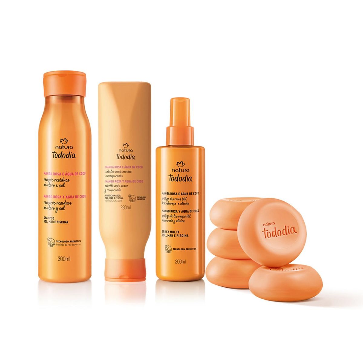 NATURA - KIT Tododia Cabello Mango Rosa SH ACC SPRAY y Jabones
