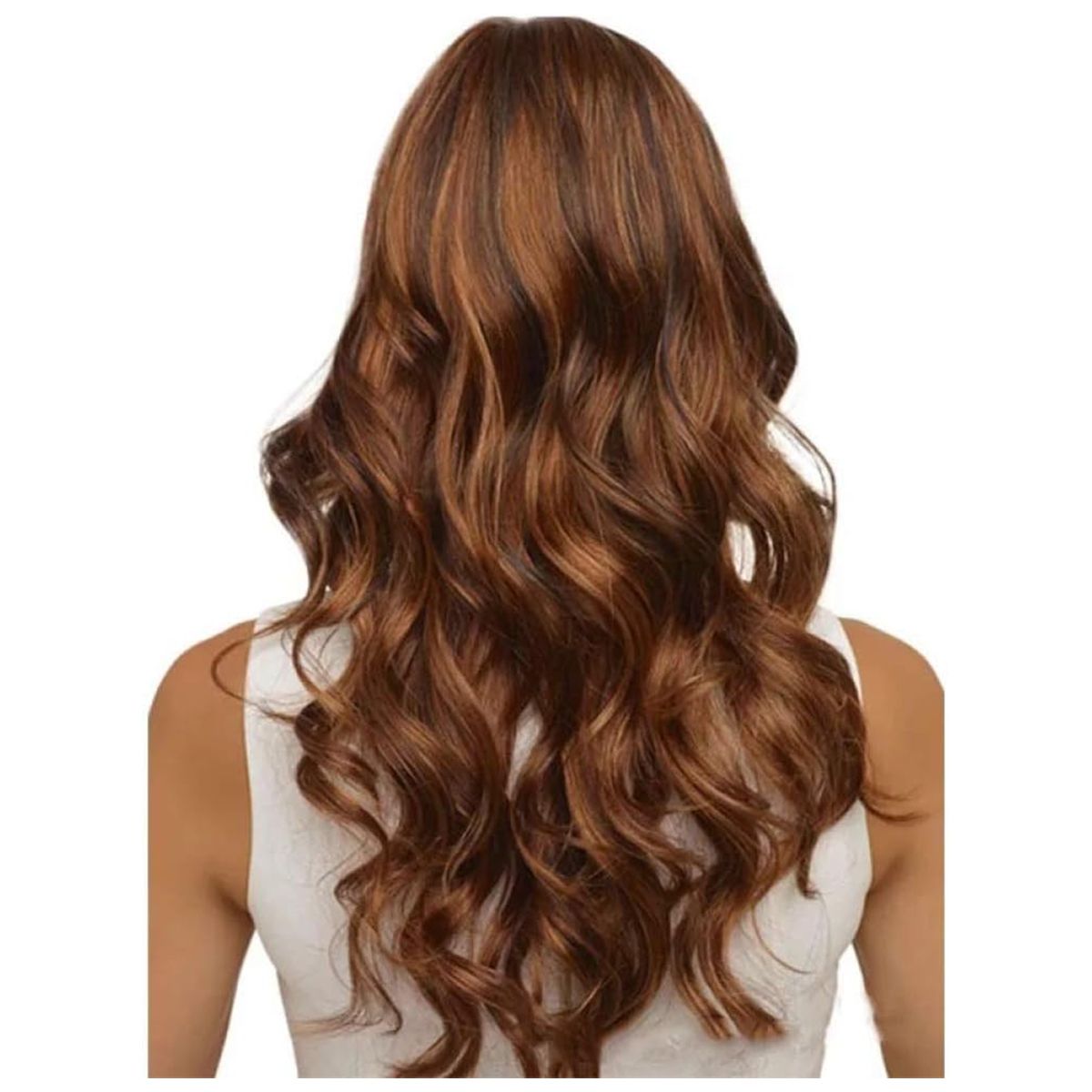 ZIMRAHYG - Peluca Sintética Crespa Colorina Cobriza 68 cm Suave Disfraz Marrón Oscuro
