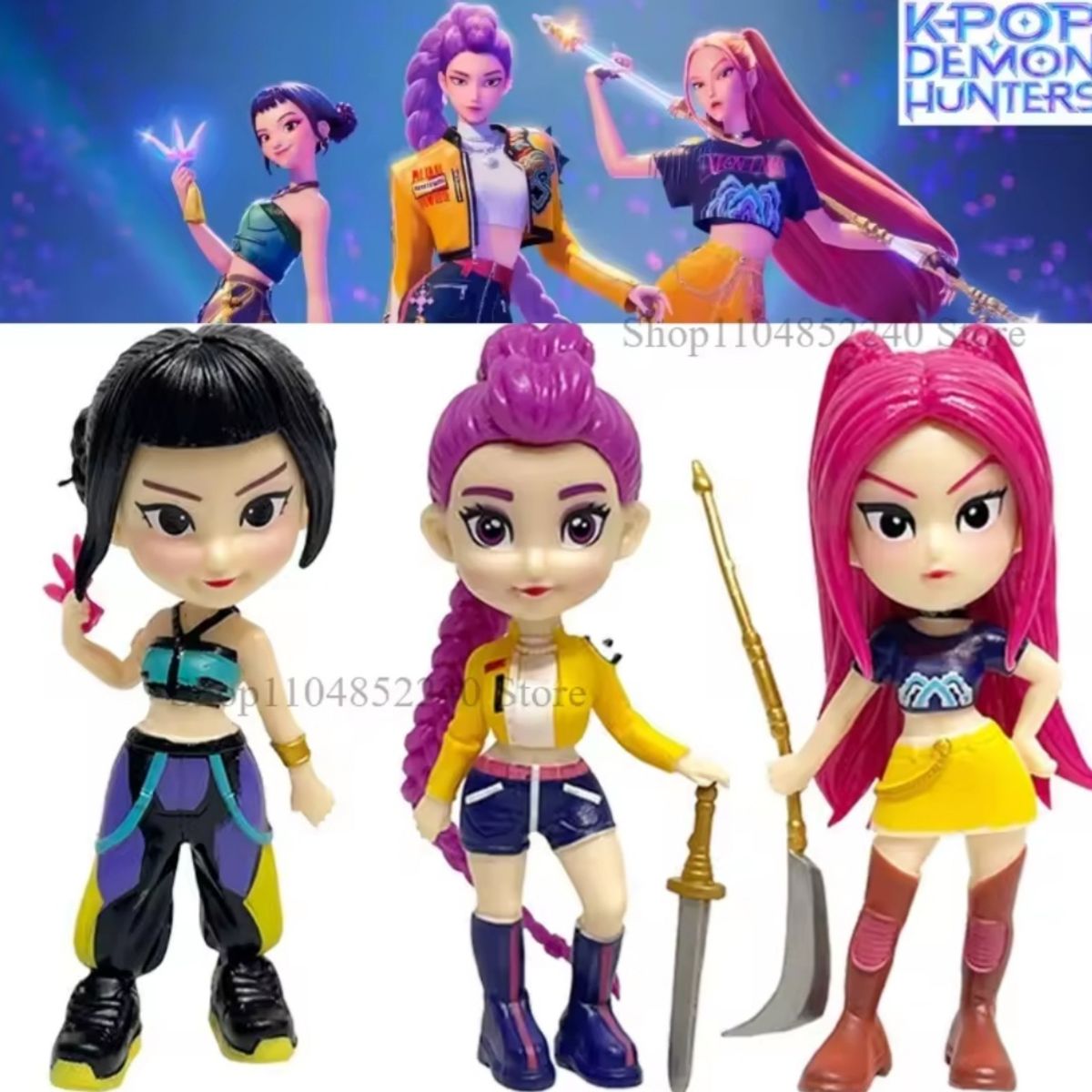 GENERICO - K-POP DEMON HUNTERS PACK 3 MUÑECAS  DE COLECCION