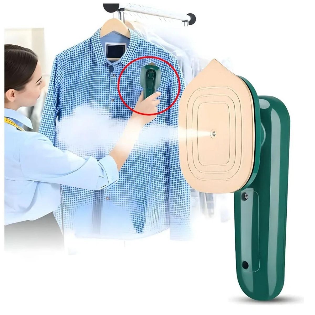 GENERICO - Plancha a Vapor Eléctrica para Ropa Planchado Vertical Horizontal Portátil Antiadherente