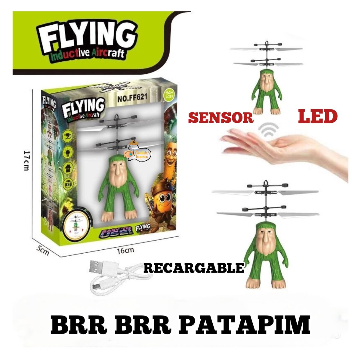 OEM - DRONE VOLADOR BRR BRR PATAPIM BRAINROT CON SENSOR