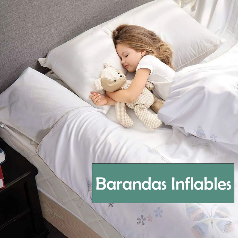 BABYLOOM - Barandas Inflables para Cama para Bebé Color Plomo