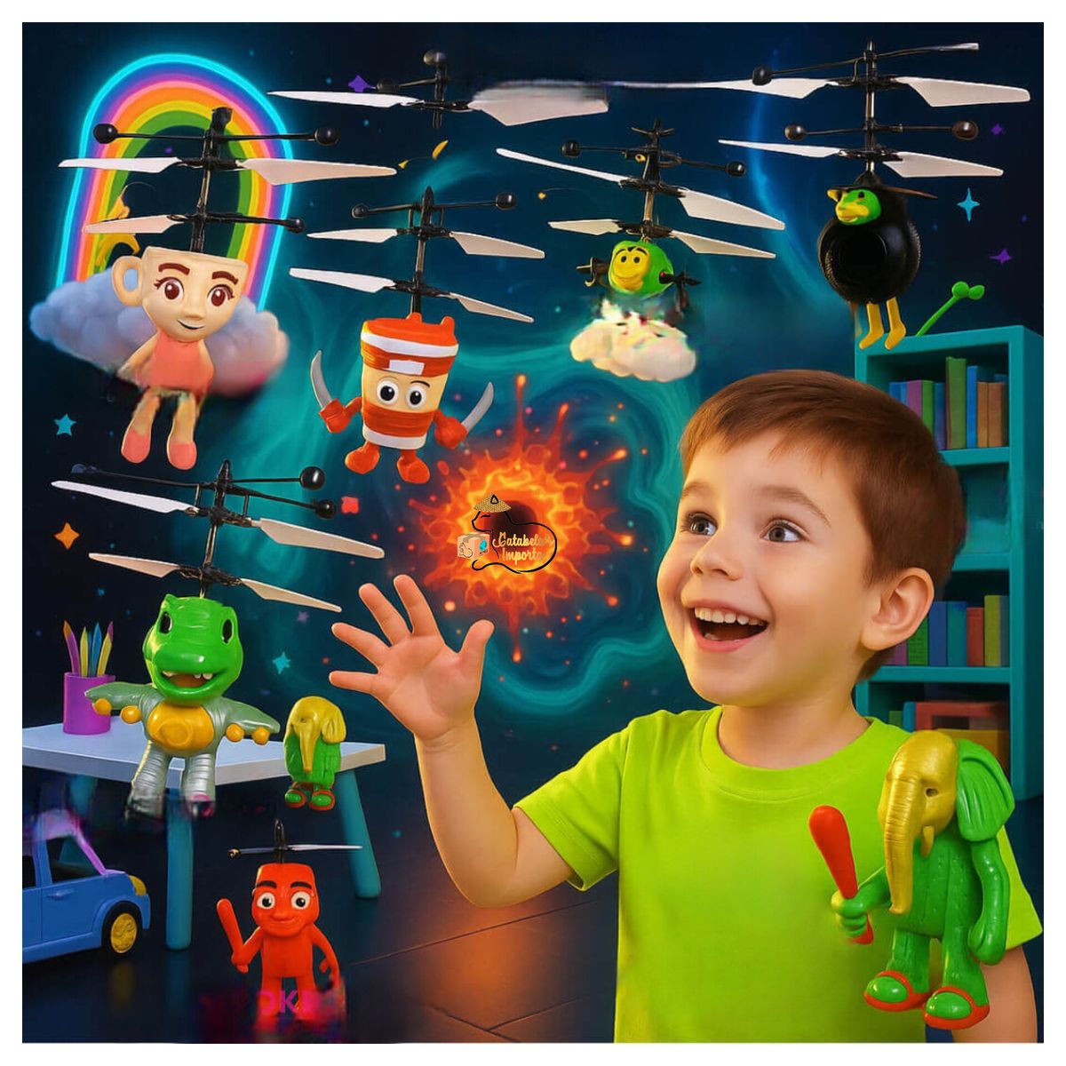 OEM - DRONE VOLADOR CAPUCHINO ASSASINO BRAINROT CON SENSOR