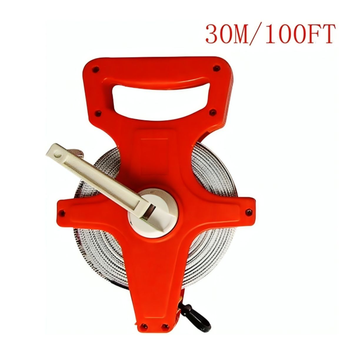 GENERICO - Cinta Métrica Fibra de Vidrio 30 m / 100 ft con manivela