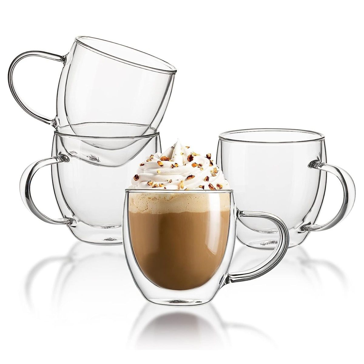 ICHIMATSU - Set de 4 tazas de té y café doble Pared 250ml - Transparente