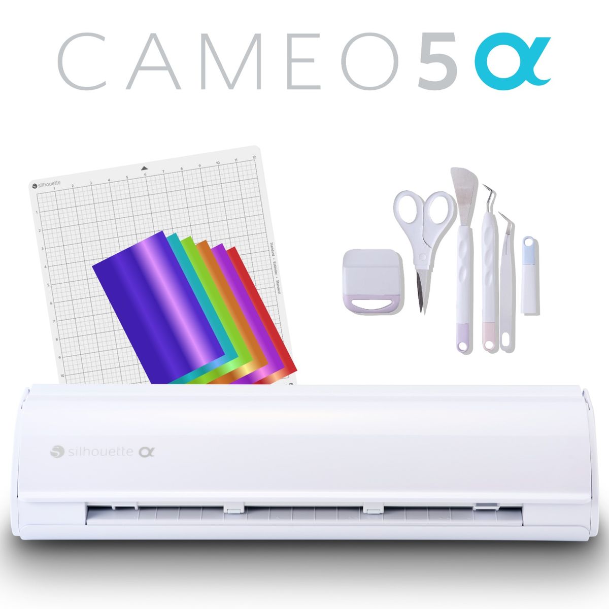 SILHOUETTE - Combo Completo Cameo 5α ALPHA Blanco +  5 herramientas + vinil + videos