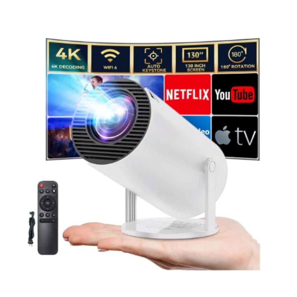 GENERICO - Mini Proyector Hy300 Smart Tv Portatil Moderno