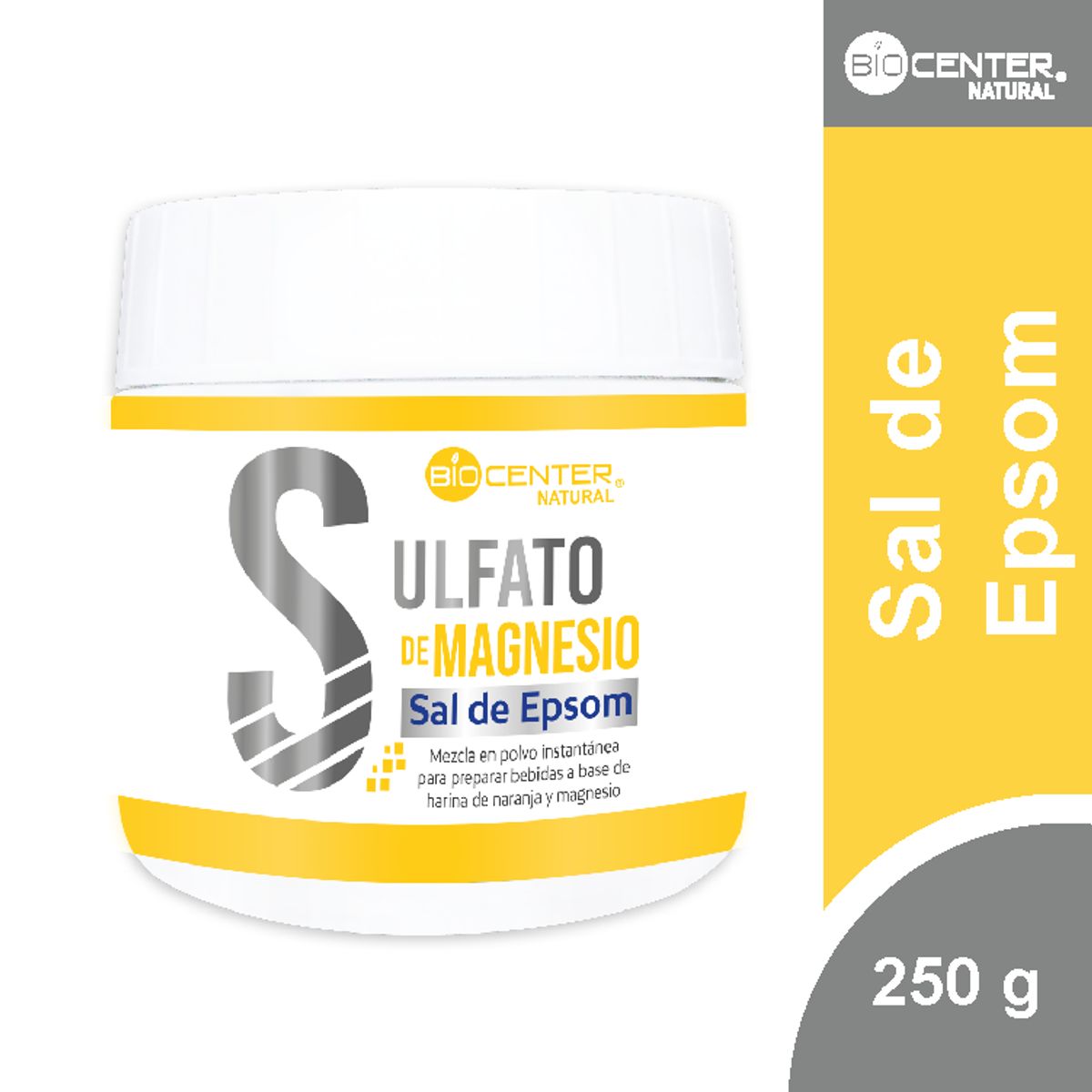BIOCENTER NATURAL - Sulfato de magnesio (Sal de epsom) x 250 g - Biocenter Natural